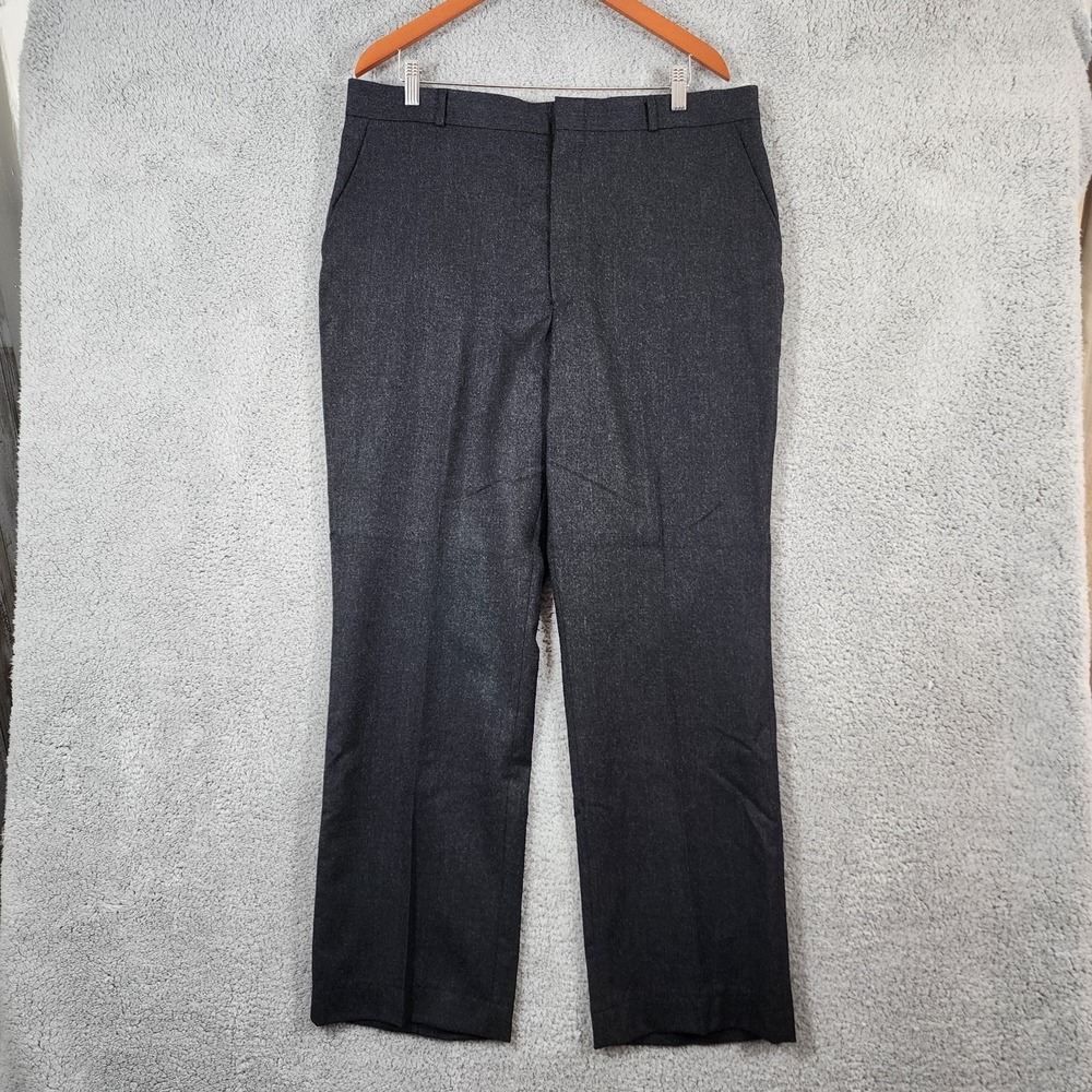 Mark Alexander Wool Dress Pants Men 38 (37x30.5) Black High Rise Straight Leg